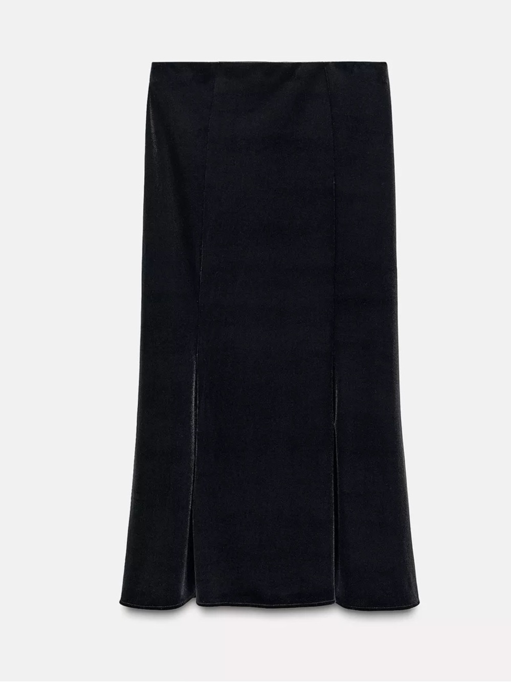 NWOTS Zara Black Velvet Midi Skirt Size XS